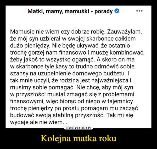 
    Kolejna matka roku