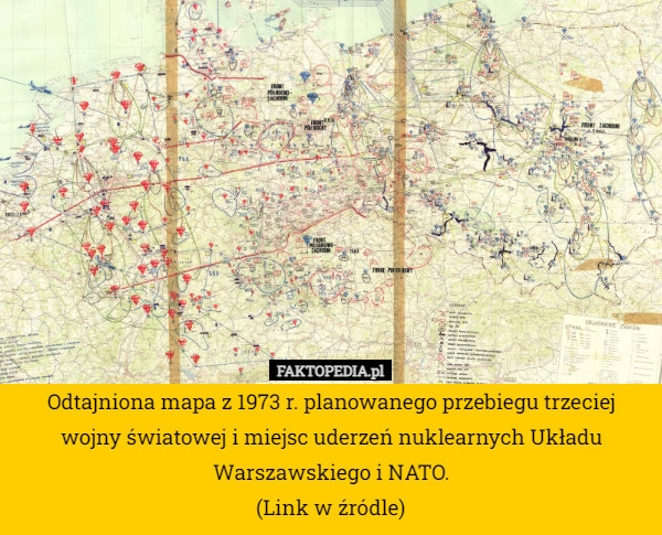 
    Odtajniona mapa z 1973 r. planowanego przebiegu trzeciej wojny światowej