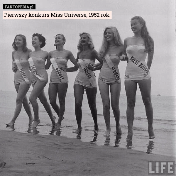 
    Pierwszy konkurs Miss Universe, 1952 rok.