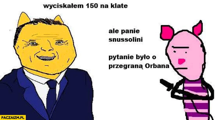 
    Nawrocki puchałke wyciskałem 150 na klatę ale panie Snussolini pytanie było o przegraną Orbana