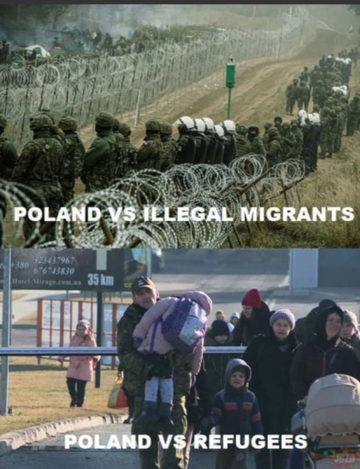 
    Poland vs illegal migrants - Poland vs refugees