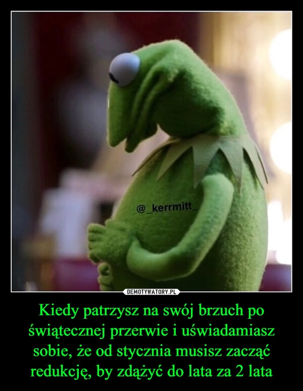 
    Kiedy patrzysz na swój brzuch po świątecznej przerwie i uświadamiasz sobie, że od stycznia musisz zacząć redukcję, by zdążyć do lata za 2 lata