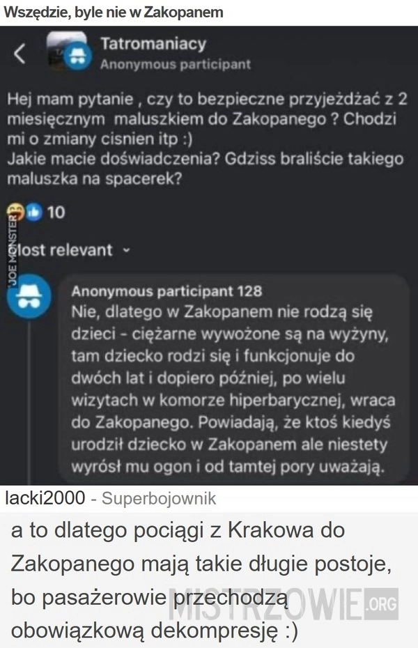 
    Wszędzie, byle nie w Zakopanem