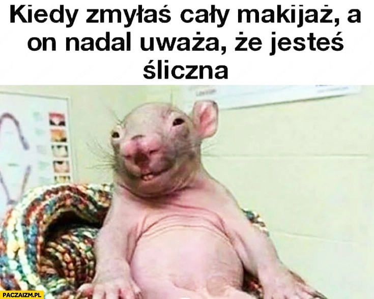 
    Kiedy zmyłaś cały makijaż a on nadal uważa że jesteś śliczna