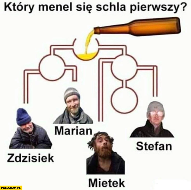 
    Który menel schla się pierwszy? Zagadka rurki z piwem