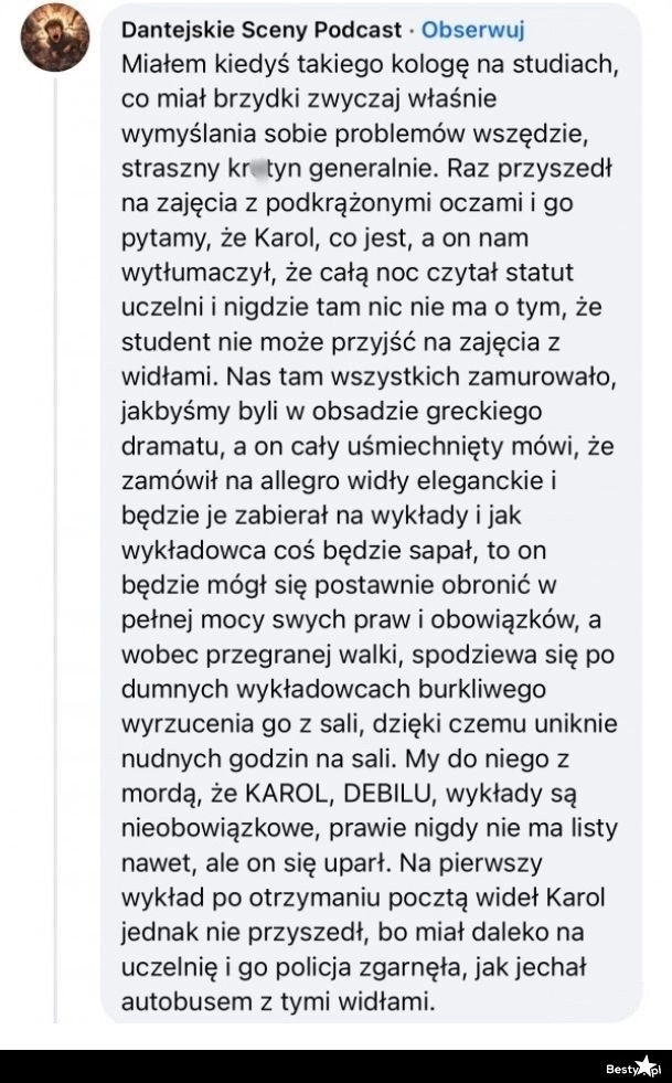 
    Specyficzny kolega za studiów 