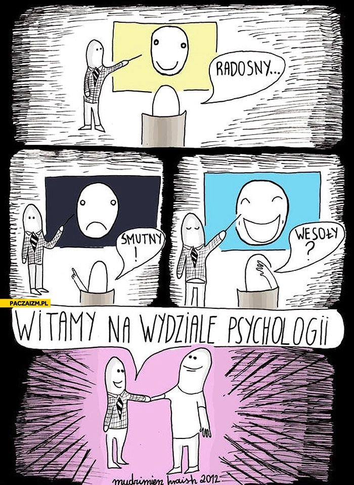 
    Radosny smutny wesoły witamy na wydziale psychologii