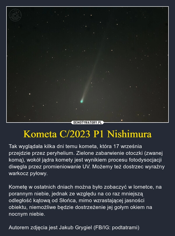 
    Kometa C/2023 P1 Nishimura