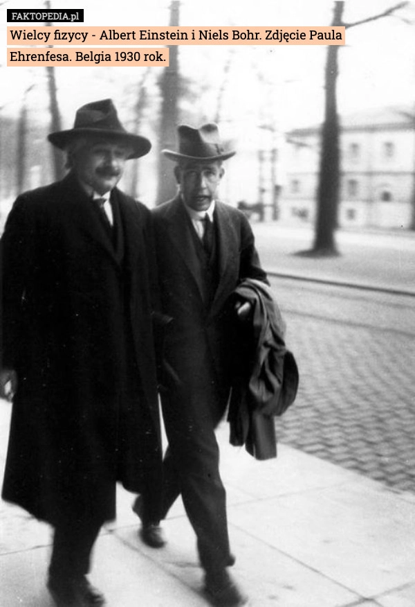 
    Wielcy fizycy - Albert Einstein i Niels Bohr. Zdjęcie Paula Ehrenfesa. Belgia