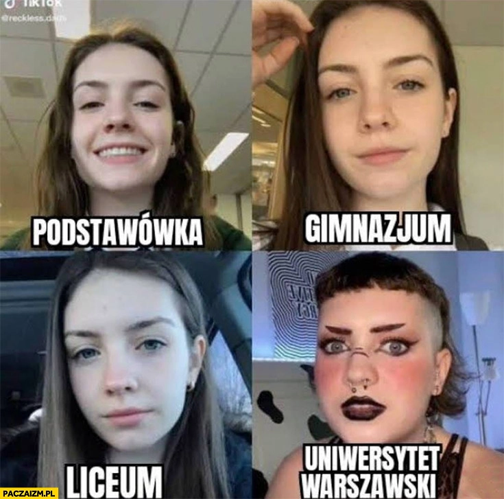Podstawówka gimnazjum liceum Uniwersytet Warszawski dziewczyna wygląd