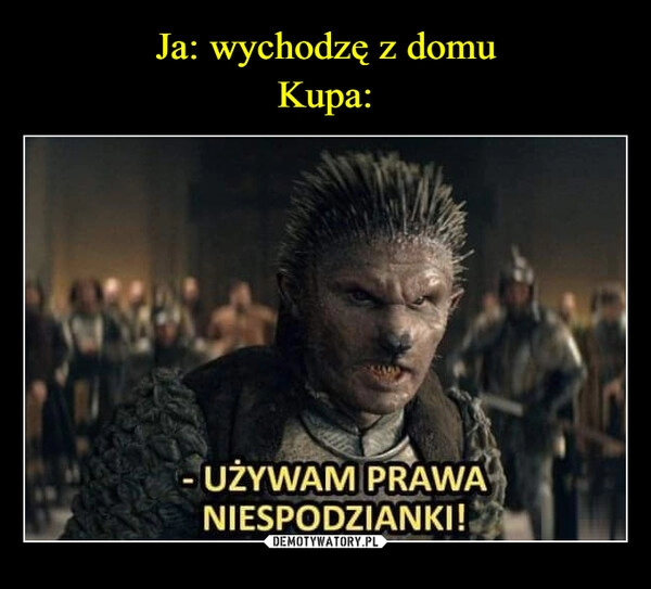 
    Ja: wychodzę z domu
Kupa: