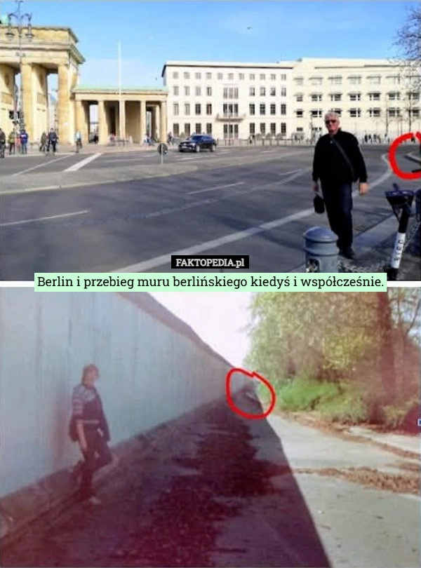 
    Berlin i przebieg muru berlińskiego kiedyś i współcześnie.