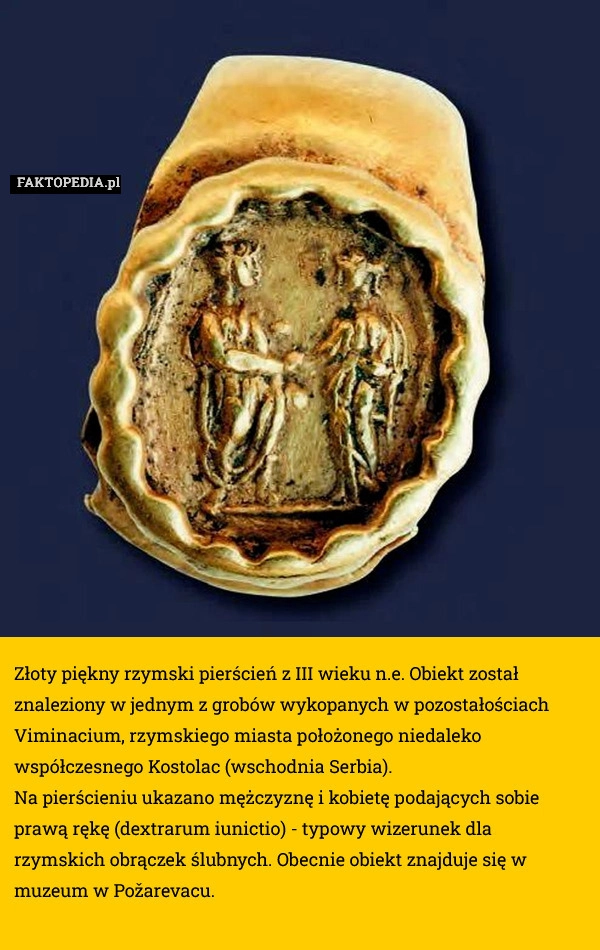 
    Złoty piękny rzymski pierścień z III wieku n.e. Obiekt został