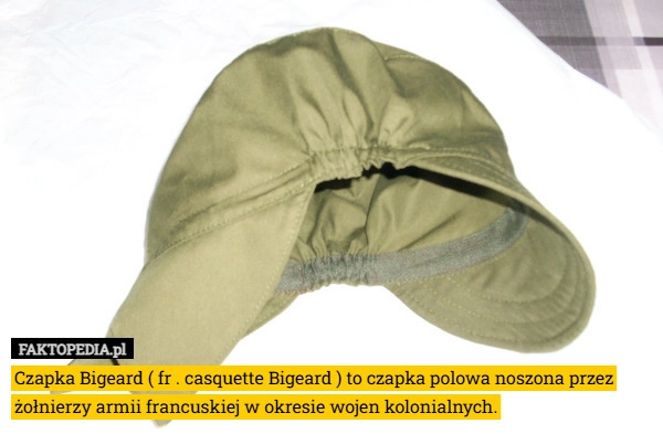 
    Czapka Bigeard ( fr . casquette Bigeard ) to czapka polowa noszona przez