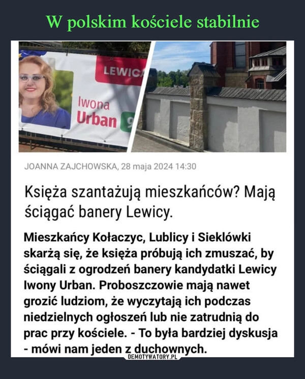 
    W polskim kościele stabilnie