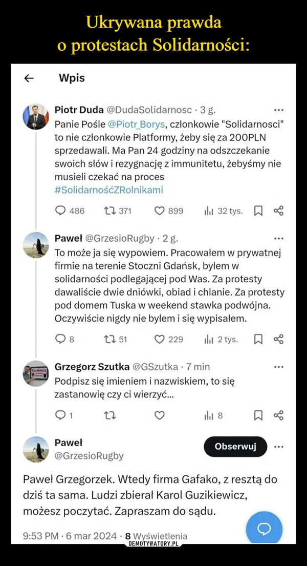 
    Ukrywana prawda
o protestach Solidarności: