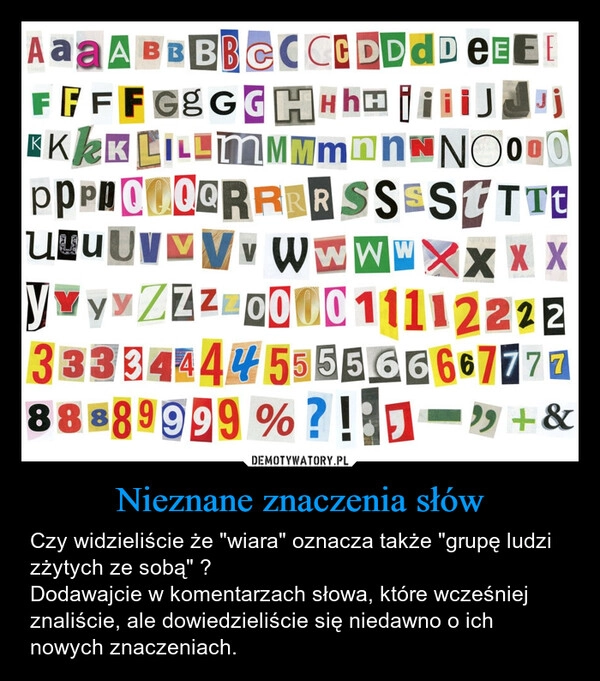 
    Nieznane znaczenia słów