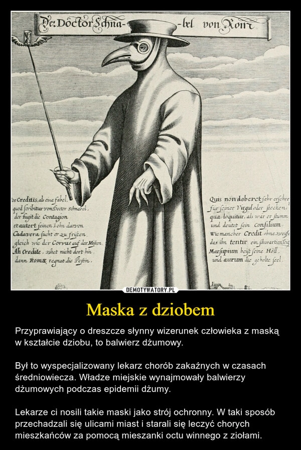 
    Maska z dziobem