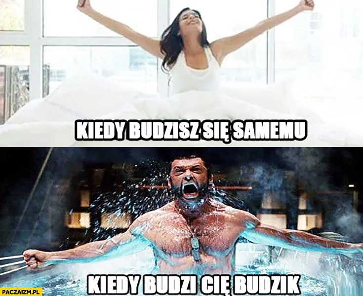 
    Kiedy budzisz się samemu vs kiedy budzi Cię budzik porównanie