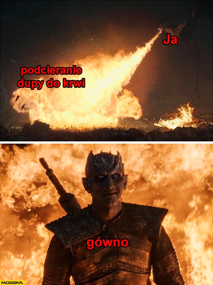 
    Ja, podcieranie tyłka aż do krwi kupa wychodzi nietknięta smok ogień