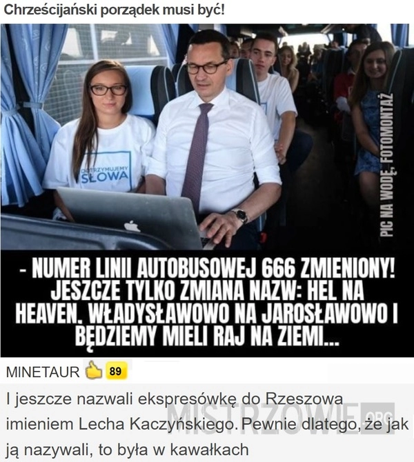 
    Chrześcijański porządek musi być!