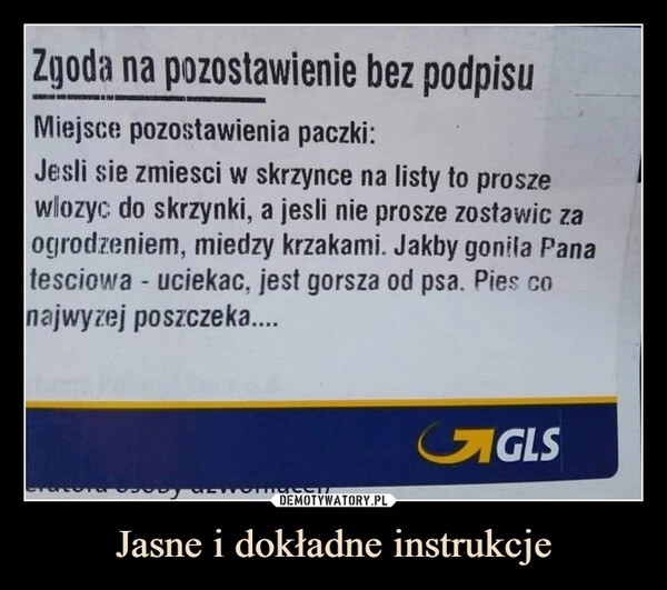 
    Jasne i dokładne instrukcje