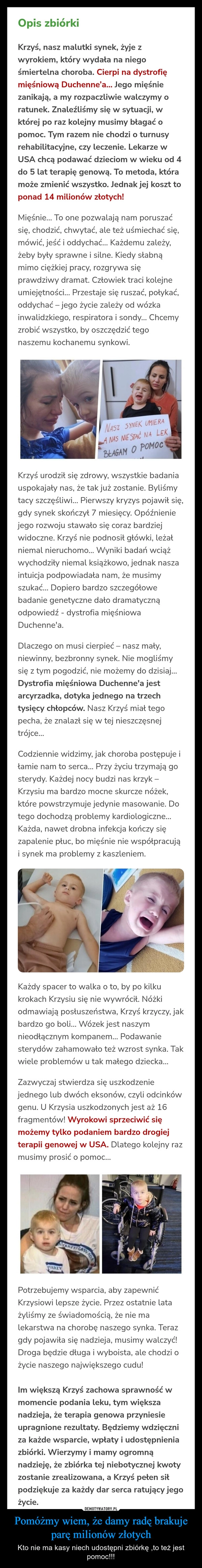 
    Pomóżmy wiem, że damy radę brakuje parę milionów złotych