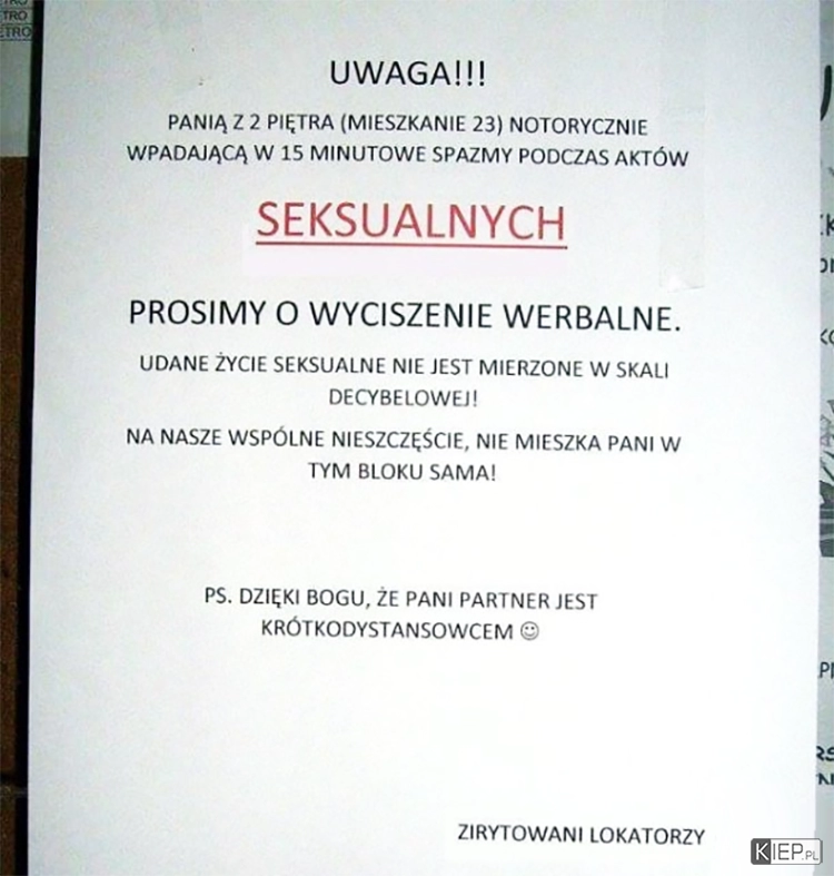 
    Zirytowani sąsiedzi