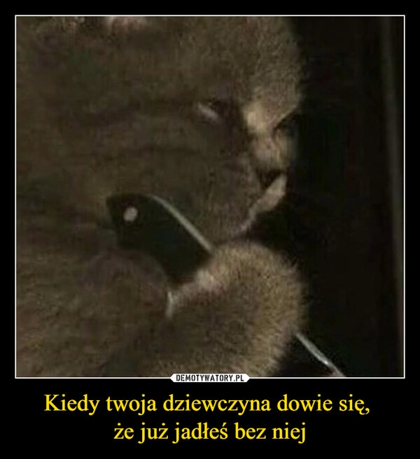 
    Kiedy twoja dziewczyna dowie się, 
że już jadłeś bez niej