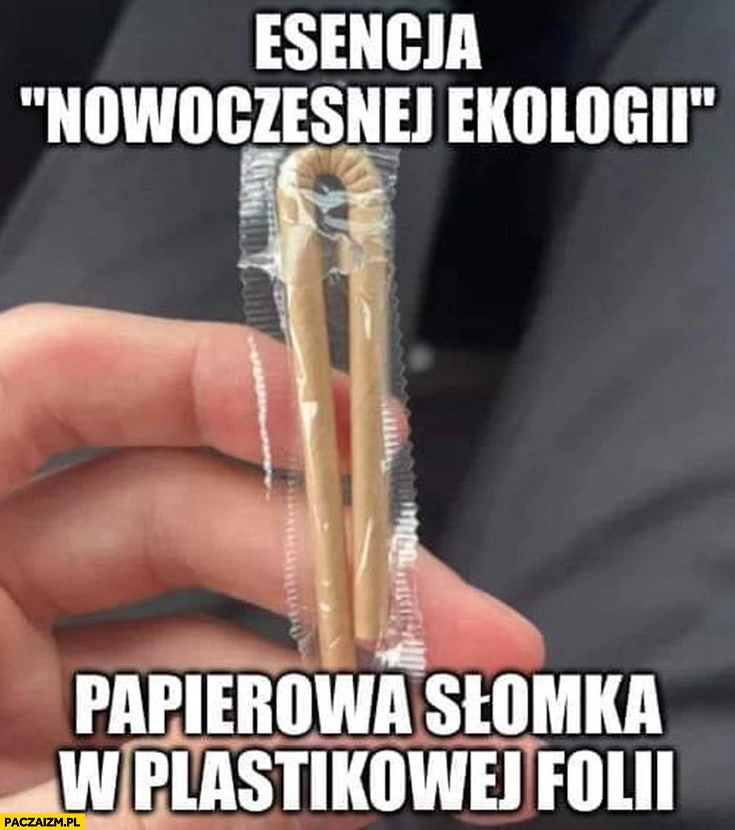 
    Esencja nowoczesnej ekologii: papierowa słomka w plastikowej folii