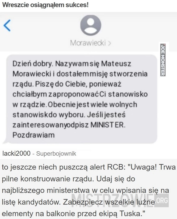 
    Wreszcie osiągnąłem sukces!