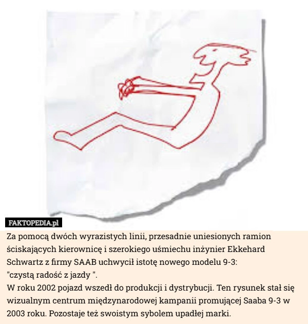 
    Za pomocą dwóch wyrazistych linii, przesadnie uniesionych ramion ściskających