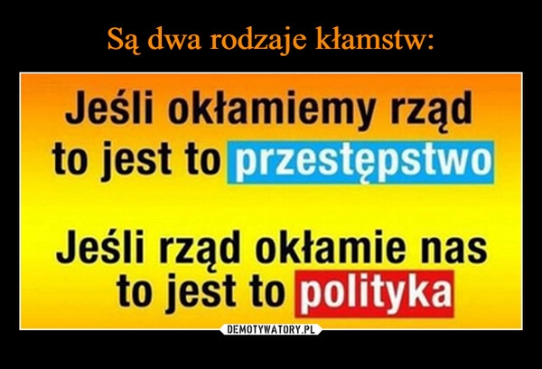 
    Są dwa rodzaje kłamstw: