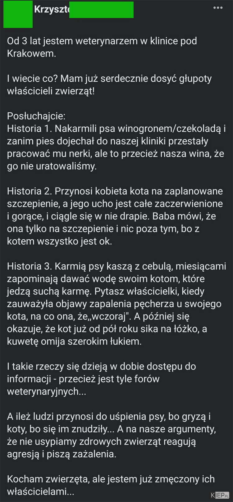 
    Zawód weterynarz nie jest dla wrażliwych osób