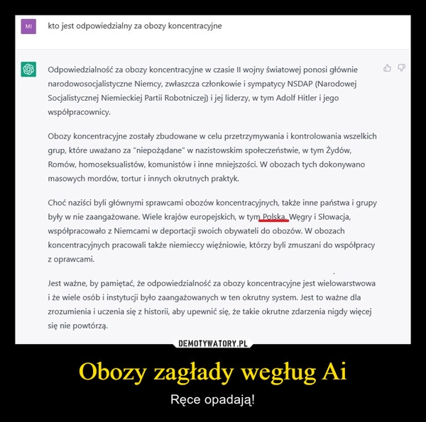 
    Obozy zagłady wegług Ai