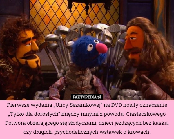 
    Pierwsze wydania „Ulicy Sezamkowej” na DVD nosiły oznaczenie „Tylko dla