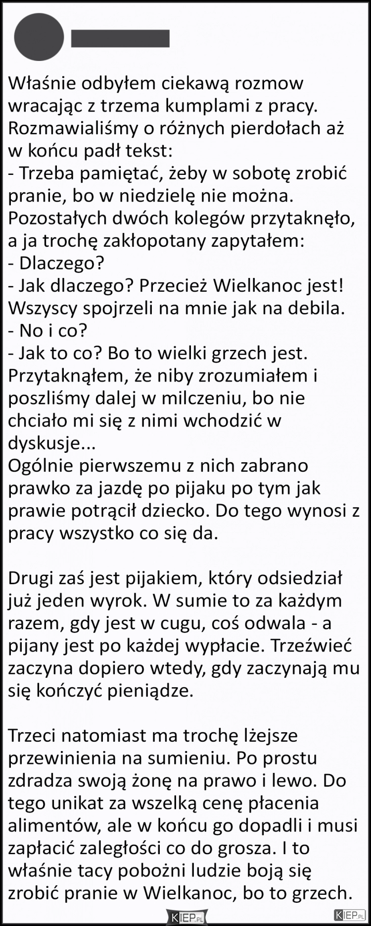 
    Ale prania w wielkanoc to nie wypada...