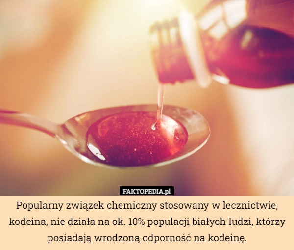 
    Popularny związek chemiczny stosowany w lecznictwie, kodeina, nie działa