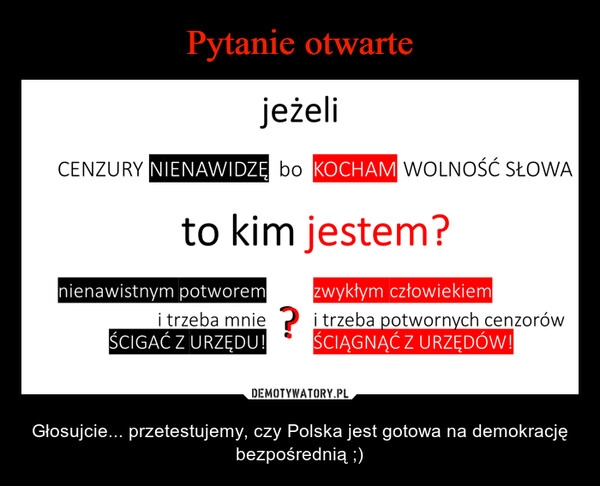 
    Pytanie otwarte