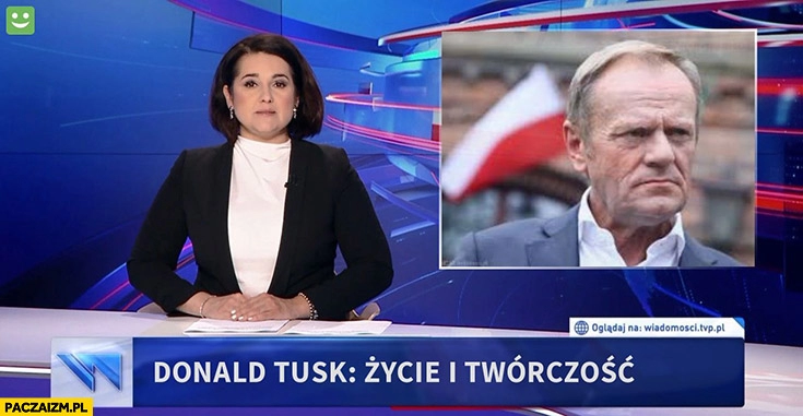 
    Pasek materiał wiadomości TVP Donald Tusk: życie i twórczość