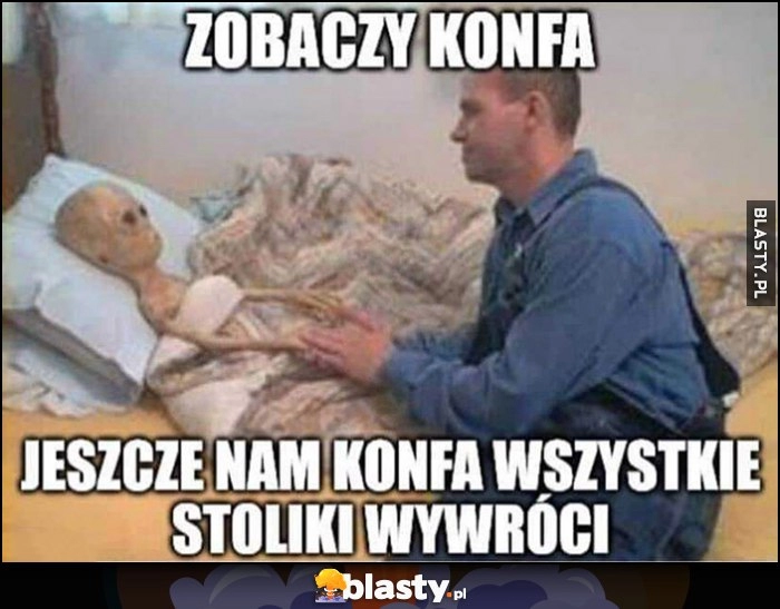 
    Zobaczy Konfa jeszcze nam Konfa wszystkie stoliki wywróci Konfederacja